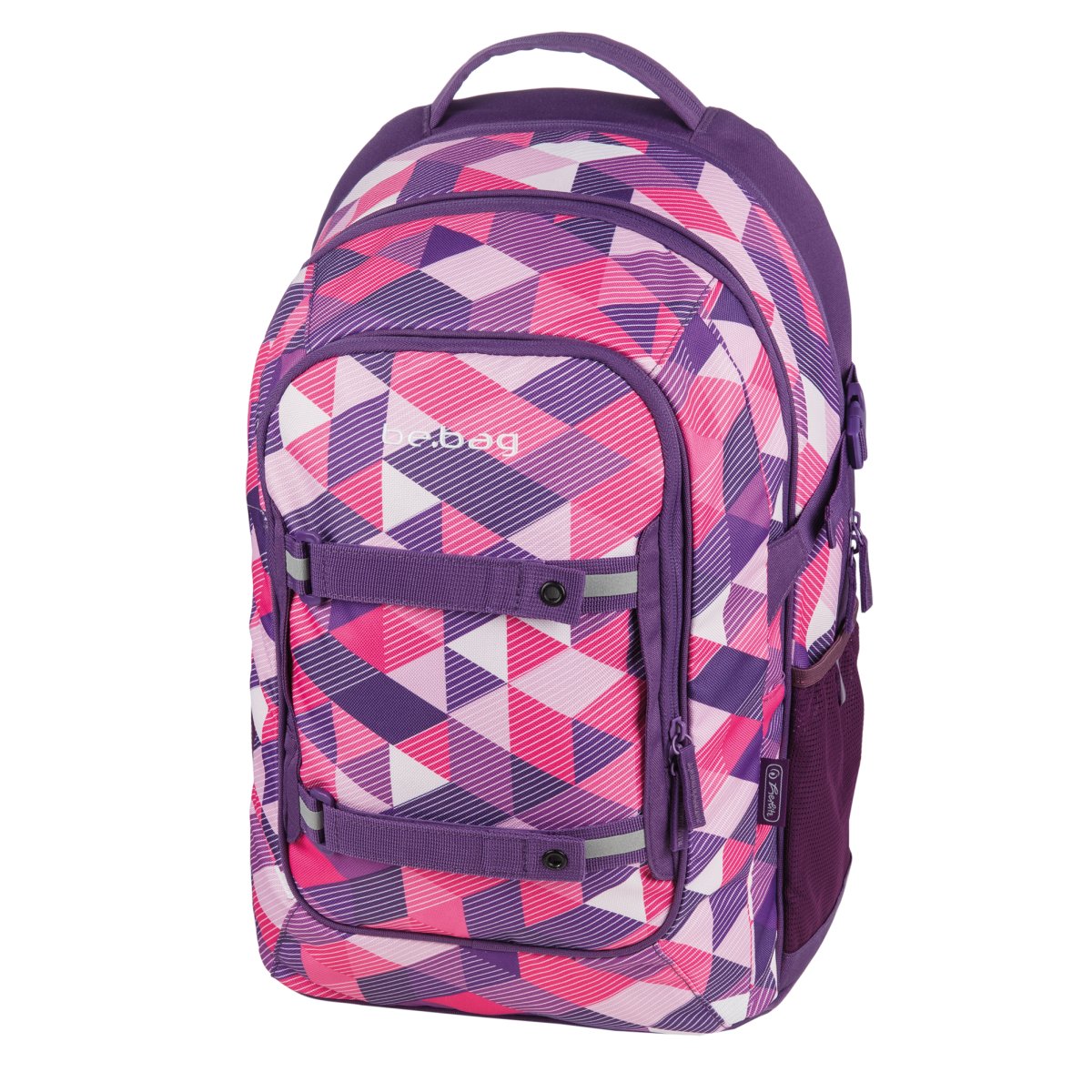 Checked school backpack Purple Herlitz - be.bag beat