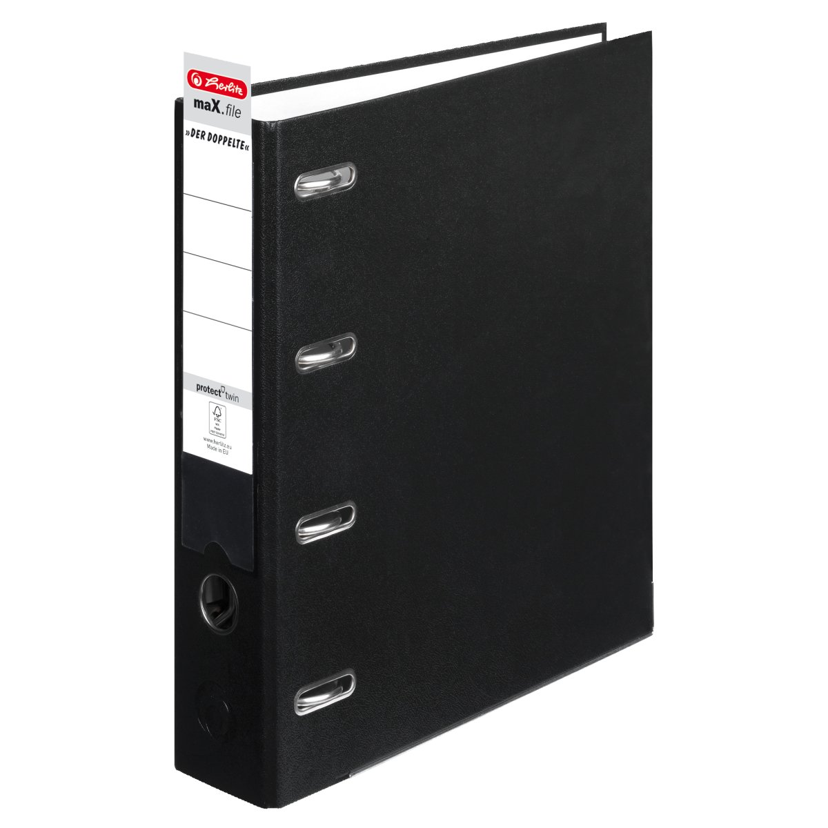 double lever arch file maX.file protect A4 7cm black - Herlitz